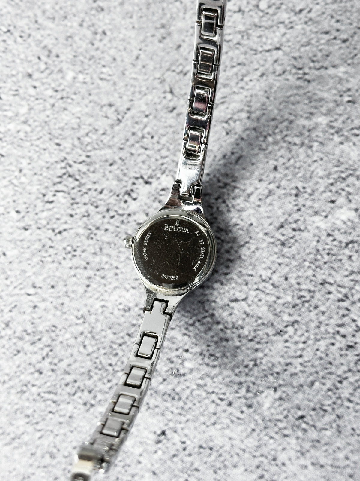1990s Vintage Bulova Silver-Tone Bangle Cuff Watch