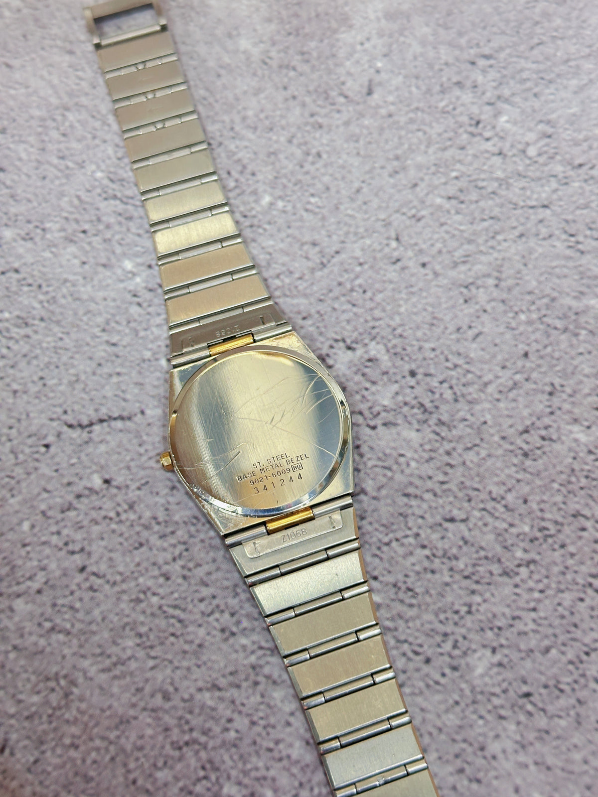 1980s Vintage Seiko 9021-6000 Two-Tone Integrated Link Dress Watch – Rare Brushed Steel & Gold Edition