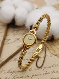 1990s Vintage Seiko Tissé Gold-Tone Crystal Oval Dress Watch – Twisted Rope-Trim Link Bracelet Edition