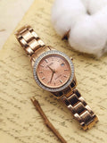 2010s Citizen Eco-Drive Rose Gold-Tone Dress Watch – Crystal Bezel Edition