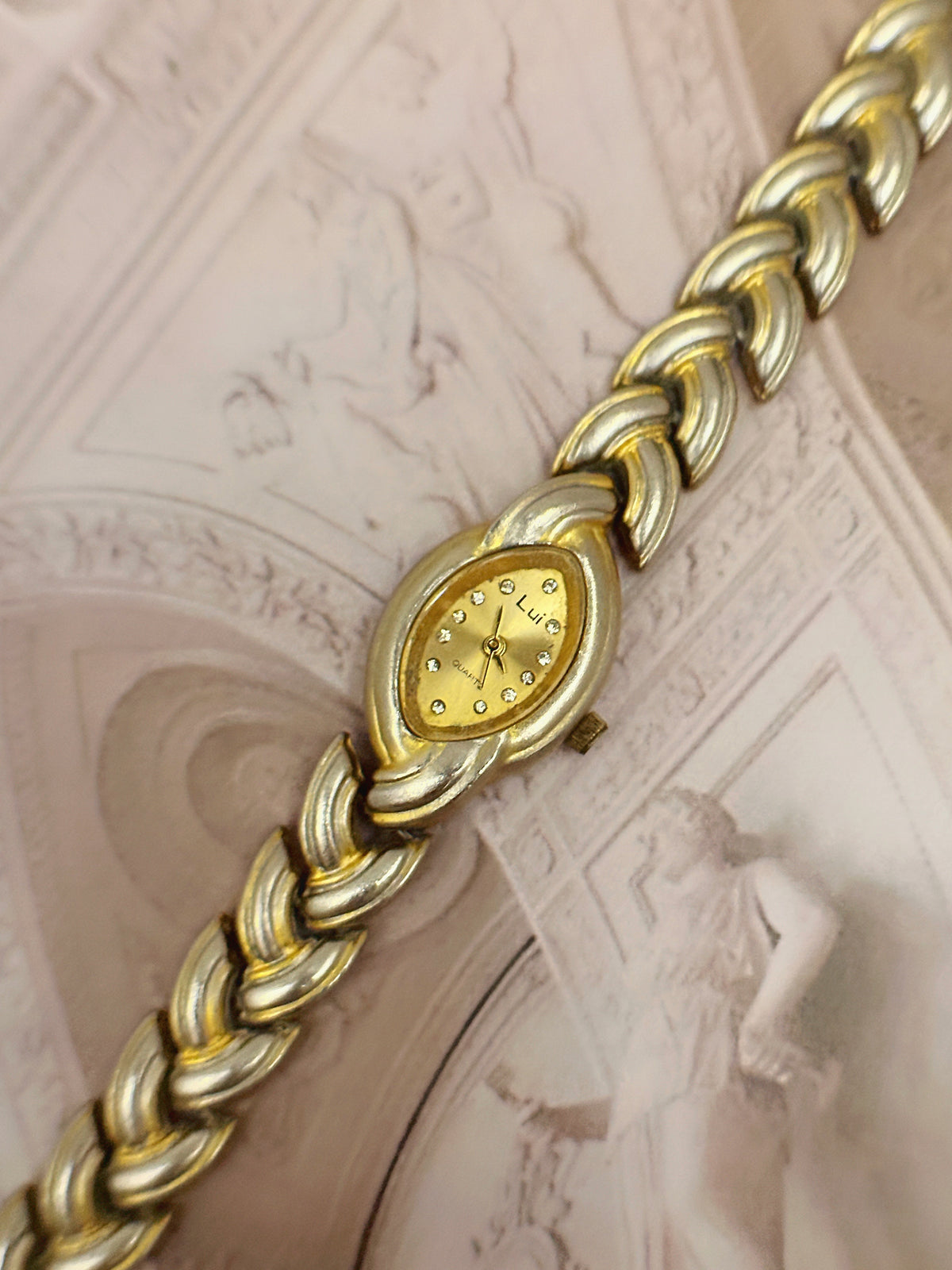 Vintage Lui Two-Tone Marquise Dress Watch – Braided Link Bracelet Edition