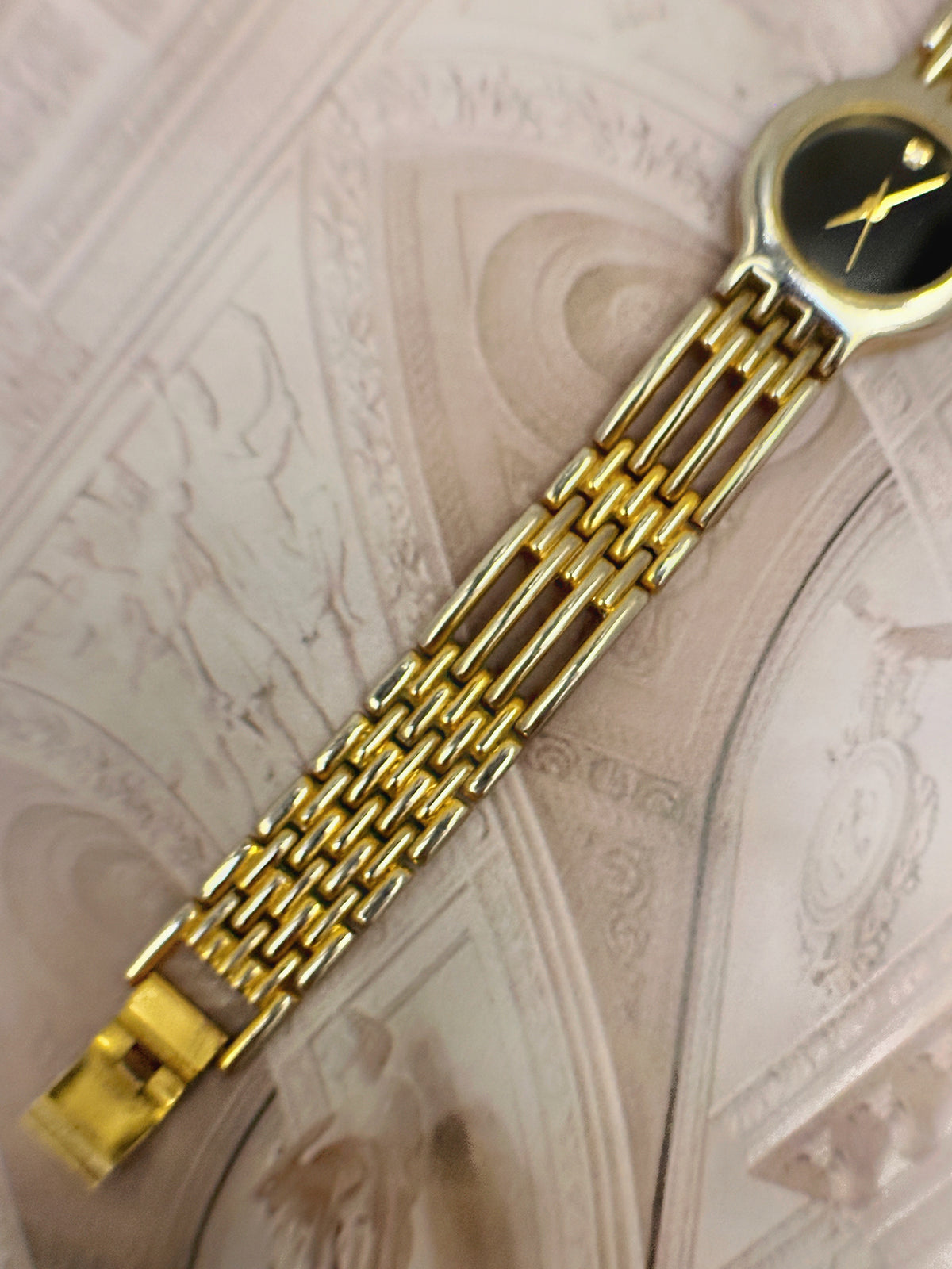 Vintage Terner Two-Tone Minimalist Museum Dial Watch – Openwork Ladder Link Bracelet Edition