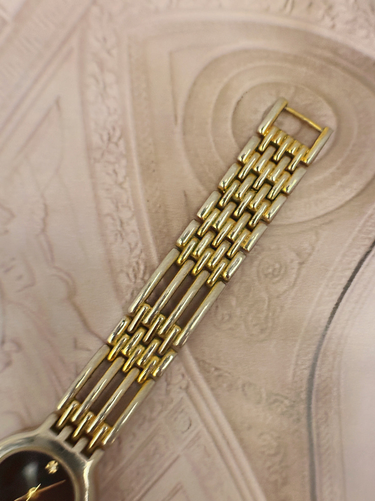 Vintage Terner Two-Tone Minimalist Museum Dial Watch – Openwork Ladder Link Bracelet Edition