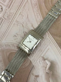 Vintage Kenneth Cole New York Silver-Tone Tank Watch – Woven Mesh Bracelet & Segmented Extension Edition