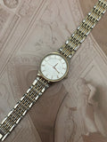 Vintage Two-Tone Rose Gold/Steel Petite Dress Watch – Silver Dial & Multi-Link Bracelet Edition