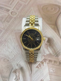Vintage IAMAW Local 1886 Two-Tone Fluted Bezel Date Watch – Jubilee Bracelet & Black Emblem Dial Edition