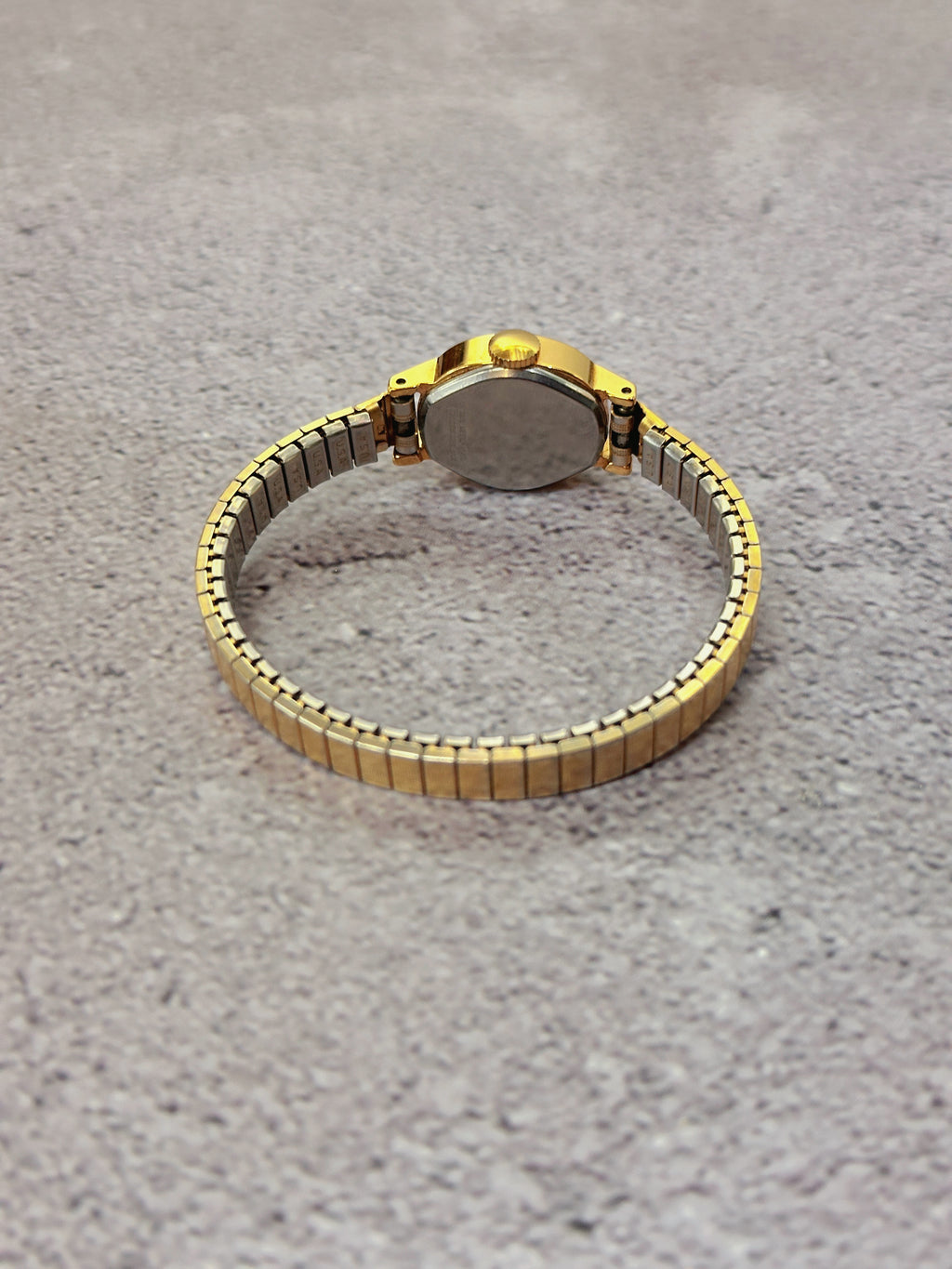 1970s Vintage Timex Gold-Tone Mechanical Dress Watch – Cushion Case Expansion Band Edition